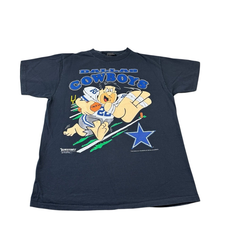 VTG Changes‎ Black Dallas Cowboys Fred Flinstone 1993 T Shirt Size L